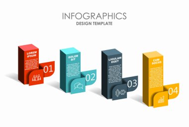 Verileriniz için yer alan bilgi tasarım şablonu. Vektör illüstrasyonu.