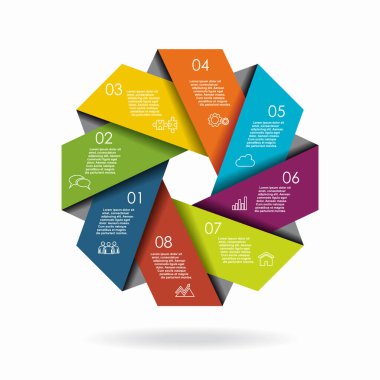 Verileriniz için yer alan bilgi tasarım şablonu. Vektör illüstrasyonu.