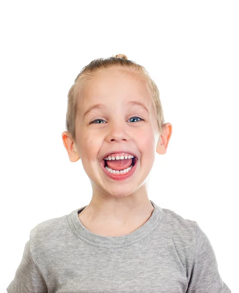 Giovane Ridere Caucasico Ragazzo Isolato Sfondo Bianco — Foto Stock