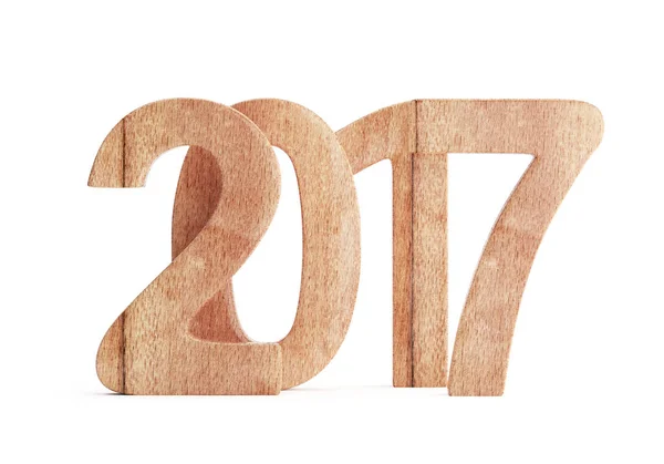 Dřevěné číslice nový rok 2017 — Stock fotografie