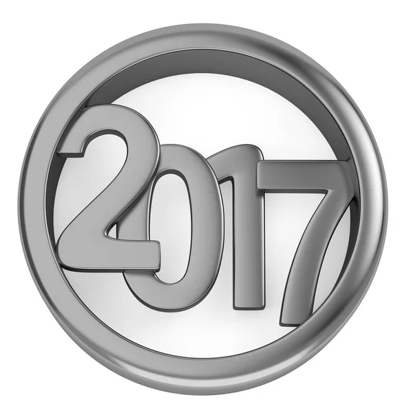 Ciecle metal frame with 2017 New Year figures — Stock Photo, Image