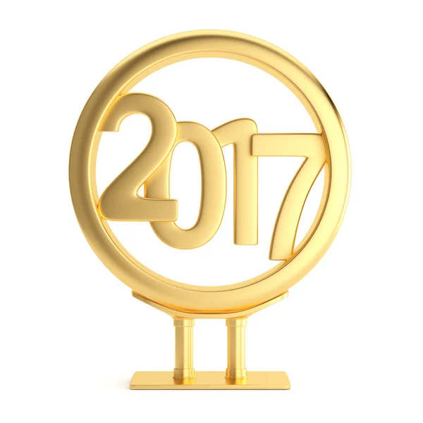 2017 yeni yıl rakamları ile metal billboard — Stok fotoğraf