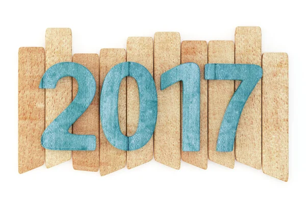 2017 New year digits on wooden planks — Stock Photo, Image