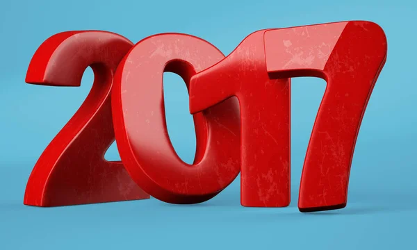 2017 New year digits on blue background — Stock Photo, Image