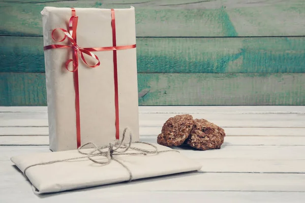 礼品盒用自制饼干 — 图库照片