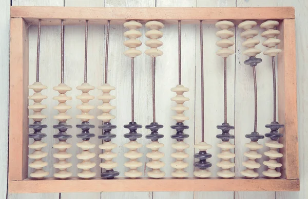 Old vintage abacus on wooden background — Stock Photo, Image