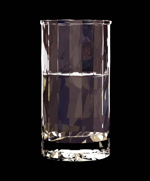 Low-Poly-Glas Wodka auf schwarzem Hintergrund — Stockfoto