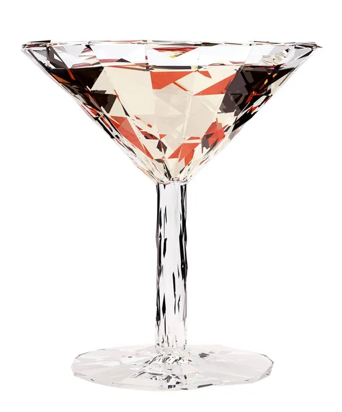 Lage poly glas ofvermouth of cocktail geïsoleerd op witte CHTERGRO — Stockfoto