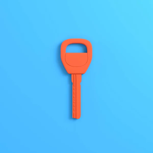 Home or car key on bright blue background — Stock Photo, Image