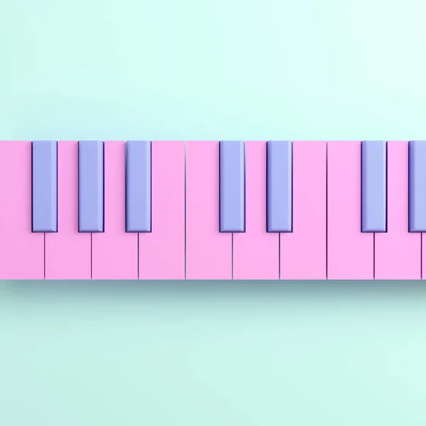 Teclado de piano rosa sobre fundo brilhante em cores pastel — Fotografia de Stock