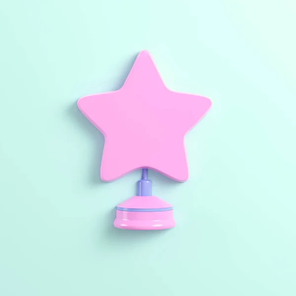 Rosafarbener Stern auf hellblauem Hintergrund in Pastellfarben — Stockfoto