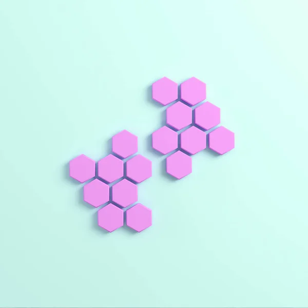 Hexagones abstractos sobre fondo brillante en colores pastel —  Fotos de Stock
