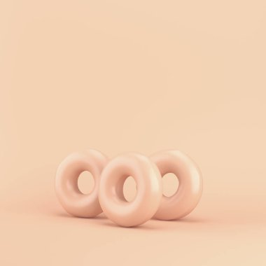 Parlak zemin üzerine üç donut