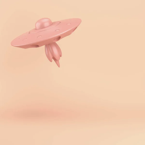 Ufo auf hellem Hintergrund in Pastellfarben — Stockfoto