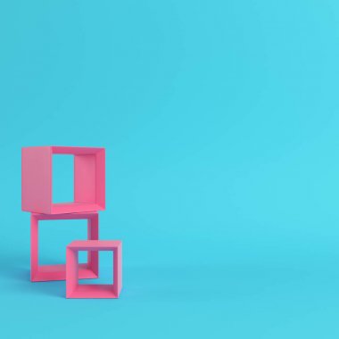 Parlak mavi arka plan pastel renkler w kürsüye boş ekran