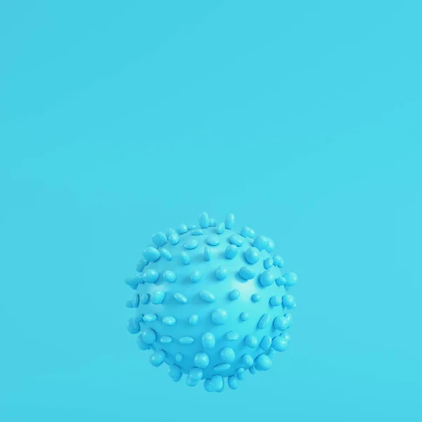 Virus on bright blue background in pastel colors — 스톡 사진