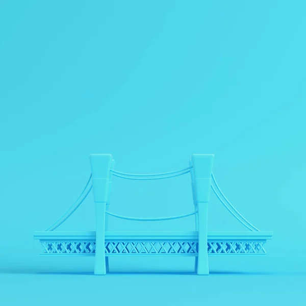 Мультяшний Стилізований Міст Яскраво Синьому Фоні Пастельних Тонах Концепція Мінімалізму — стокове фото