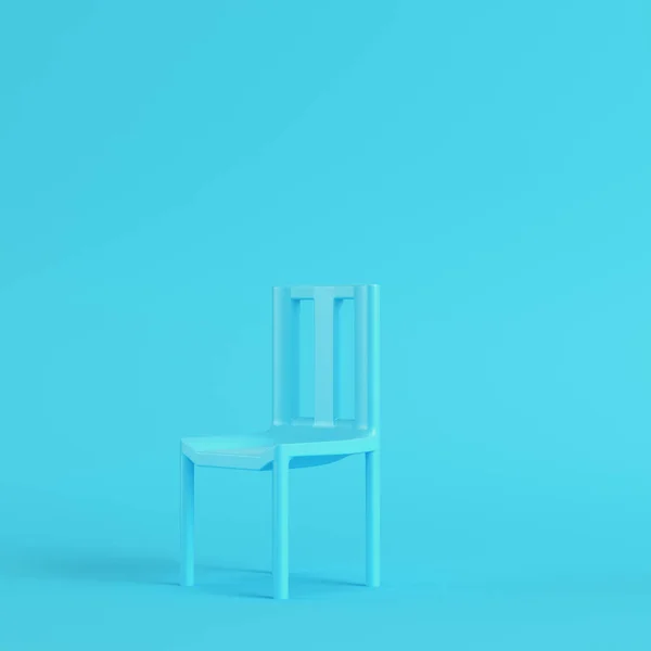 Stuhl Auf Hellblauem Hintergrund Pastellfarben Minimalismus Konzept Darstellung — Stockfoto