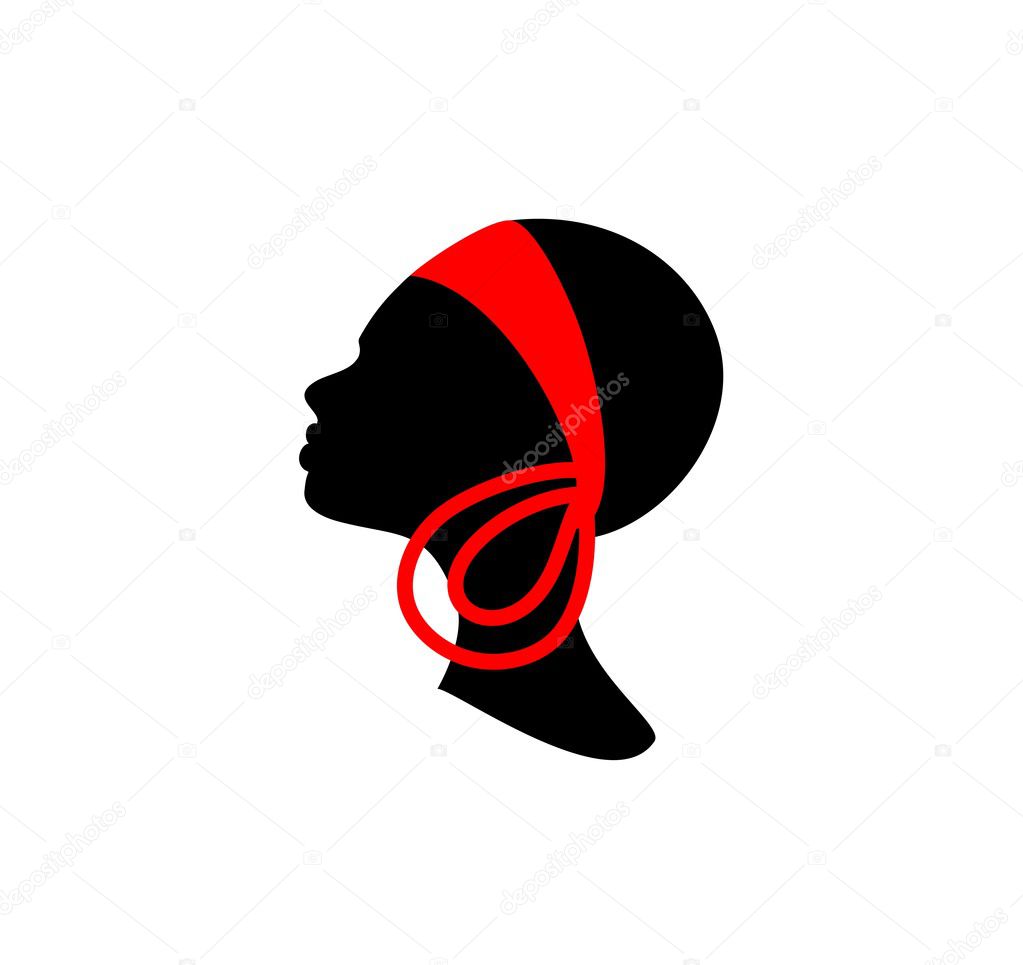Profile of young beautiful african woman