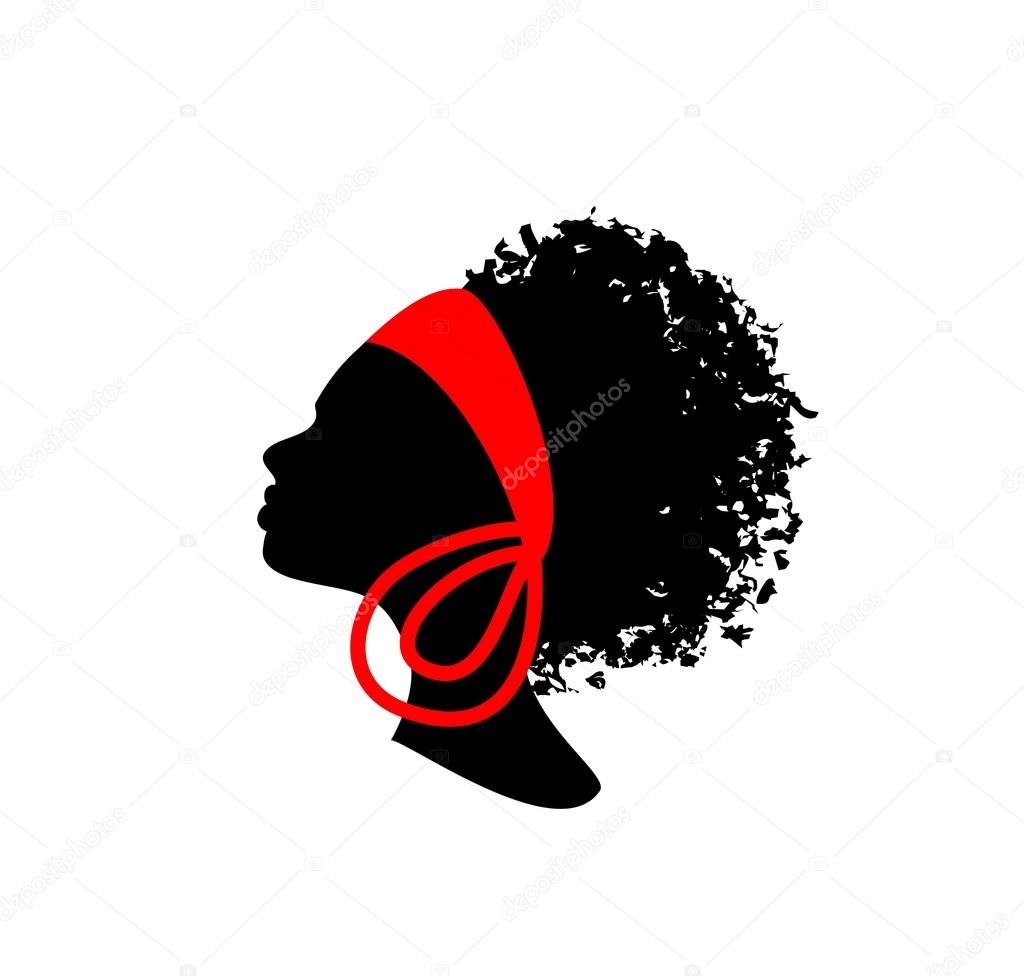 Profile of young beautiful african woman