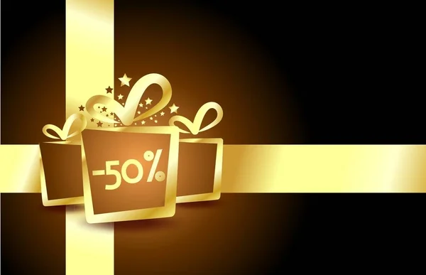 uxury discount card with golden presents