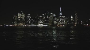 şehir merkezinde, gece new York gökdelen