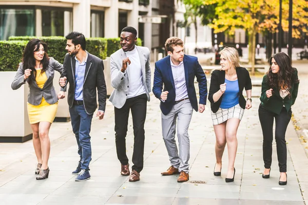 Business people challenging each other — Stock Photo, Image