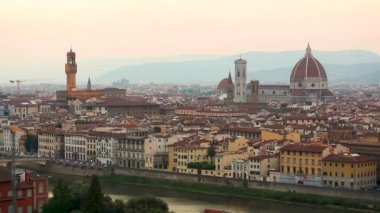 Sunset Floransa, İtalya, panoramik manzaraya