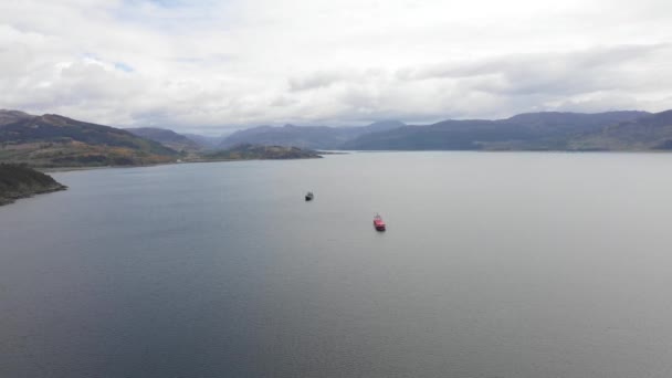 Veduta aerea della nave nautica in Scozia — Video Stock