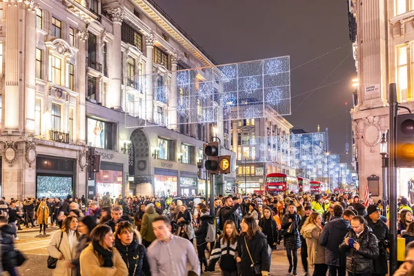 Oxford Circus, London, Karácsony — Stock Fotó