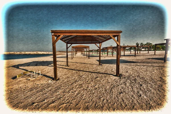 Sunshade on the Beach in Israel — Stock Photo, Image