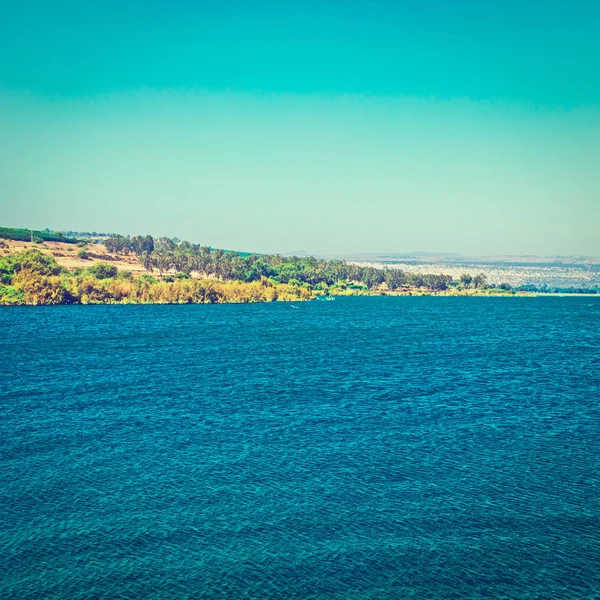 Вид с горы Галилее на море Галилее — стоковое фото