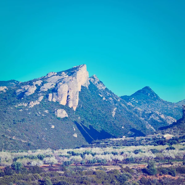 Fuß der Felsen in den Pyrenäen — Stockfoto