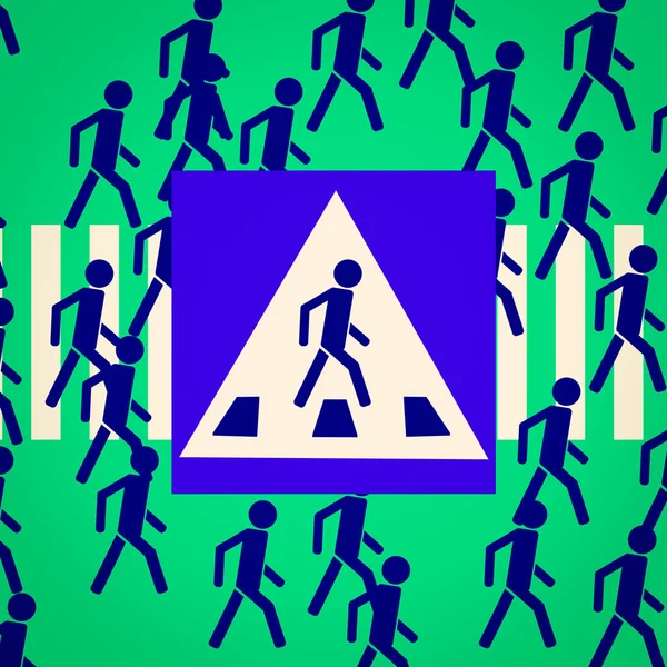 Znak drogowy przejścia dla pieszych — Zdjęcie stockowe