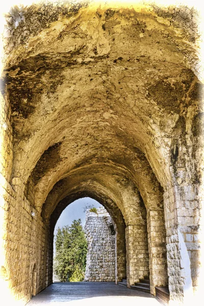 Resti del castello crociato in Israele — Foto Stock