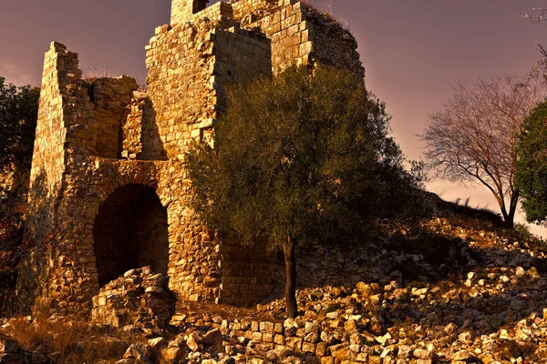 İsrail Haçlı Kalesi kalıntıları — Stok fotoğraf