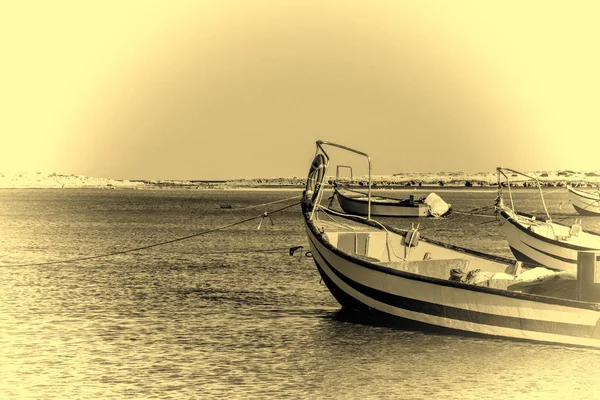 Моторні човни на пляжі — стокове фото