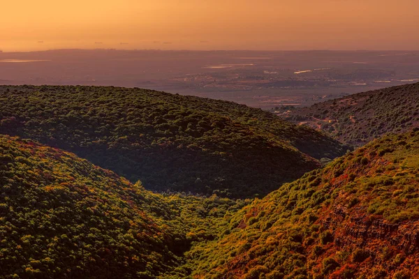 Vue Aérienne des Montagnes de Galilée en Israël — Photo