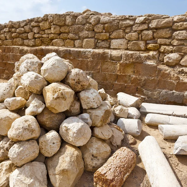 Ballista stones in the Apollonia in Israel — Stock Photo, Image