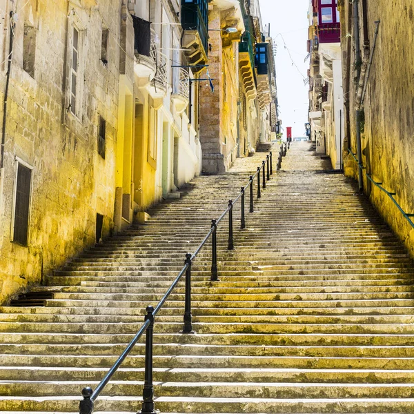 Street, Valletta lépcső — Stock Fotó