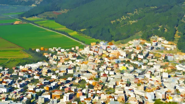 Αραβική πόλη σε Jezreel Valley — Φωτογραφία Αρχείου