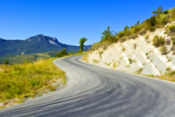 Straße in den französischen Alpen — Stockfoto