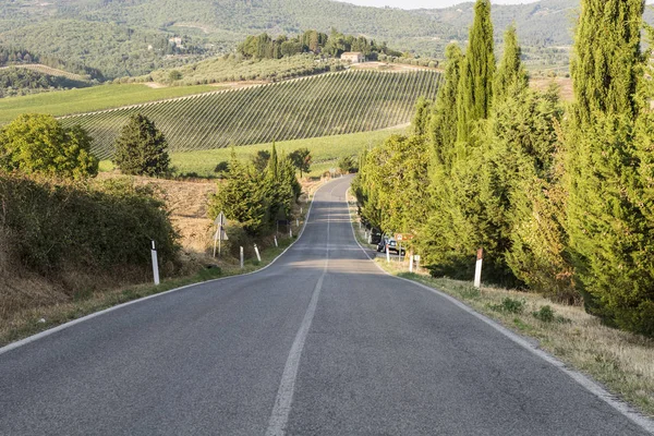 トスカーナのアスファルト道路 — ストック写真