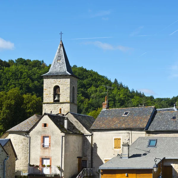 Średniowieczne miasto Les Salelles — Zdjęcie stockowe