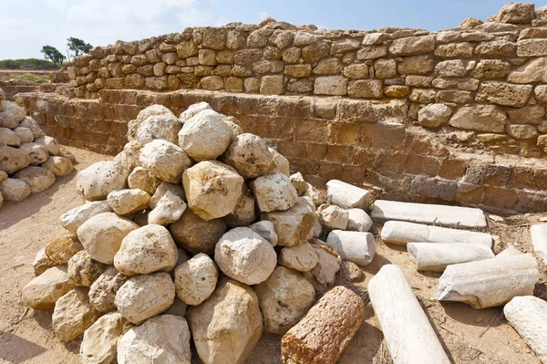 Ballista stones in the Apollonia in Israel — Stock Photo, Image