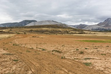 Yağmurlu bir gün toprak yolda