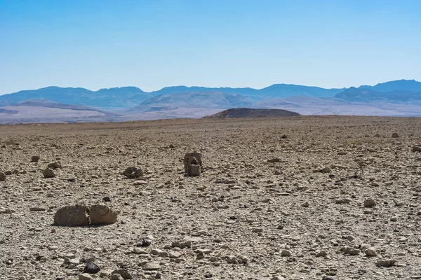 Desolada Infinidad Las Colinas Rocosas Del Desierto Del Neguev Israel —  Fotos de Stock