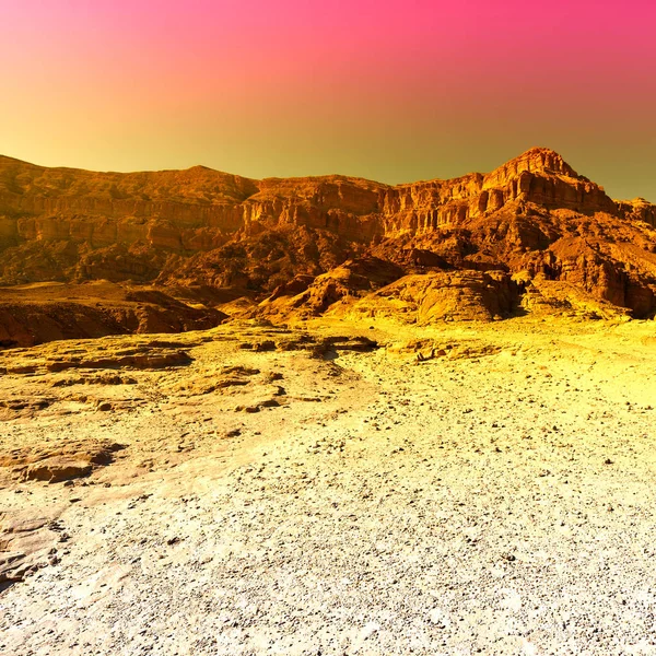 ทะเลทรายที่มีสีสันในอิสราเอล . — ภาพถ่ายสต็อก