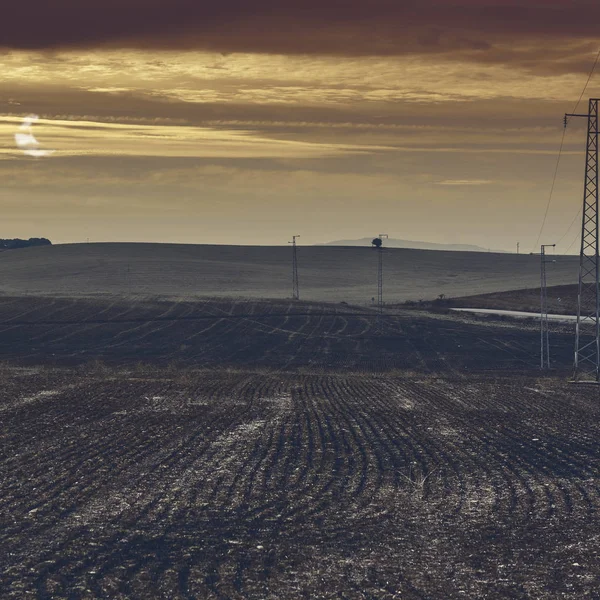 Electrical power lines on pylons — Stock Photo, Image