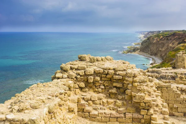 Fortress on the shore in Israel — Stock Photo, Image